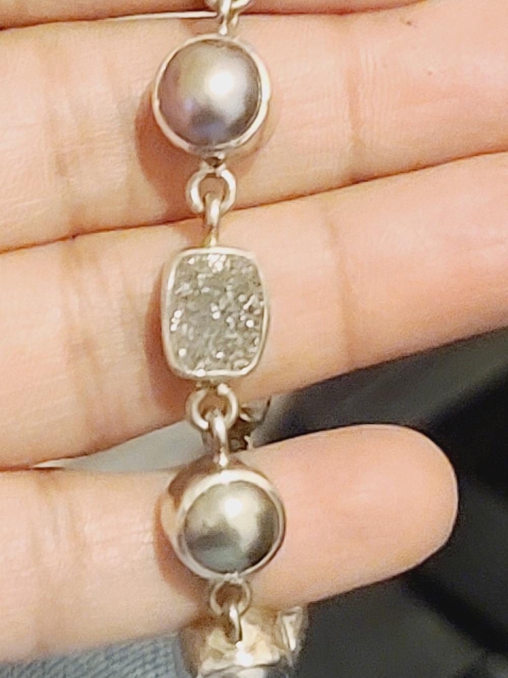 STARBORN .925 Silver Link Charm Bracelet with Round Tags